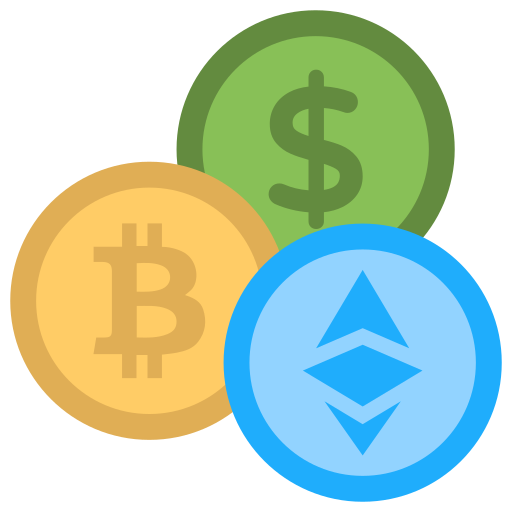 An icon shows various symbols of cryptocurrency.